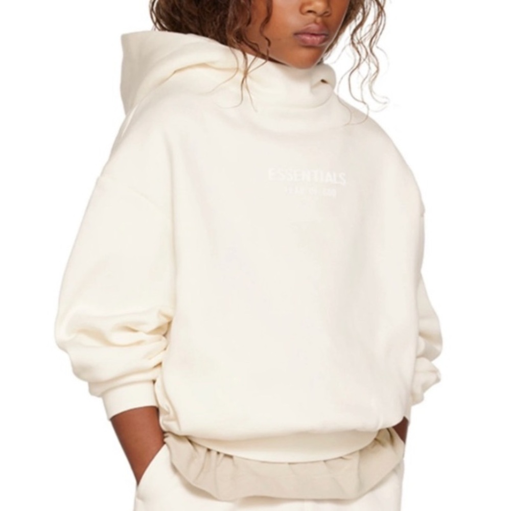 NWT Essentials Fear of God Kid’s Off White Hoodie size 8